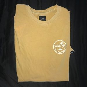 Vans Yellow Palm Tree Logo Tee Shirt